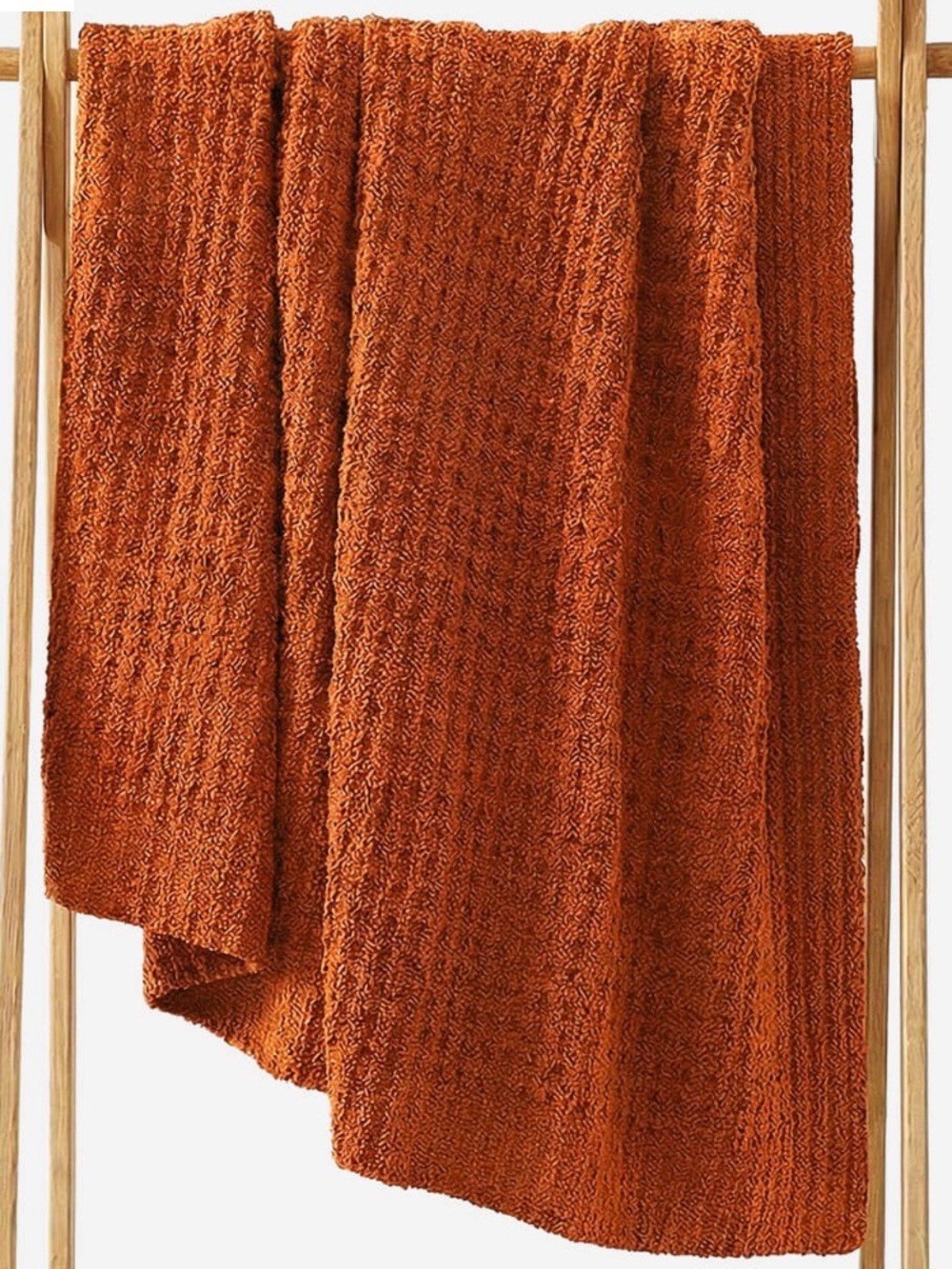 Sunday Citizen Waffle Throw Blanket - Cinnamon Stick (Burnt Orange) NWOT